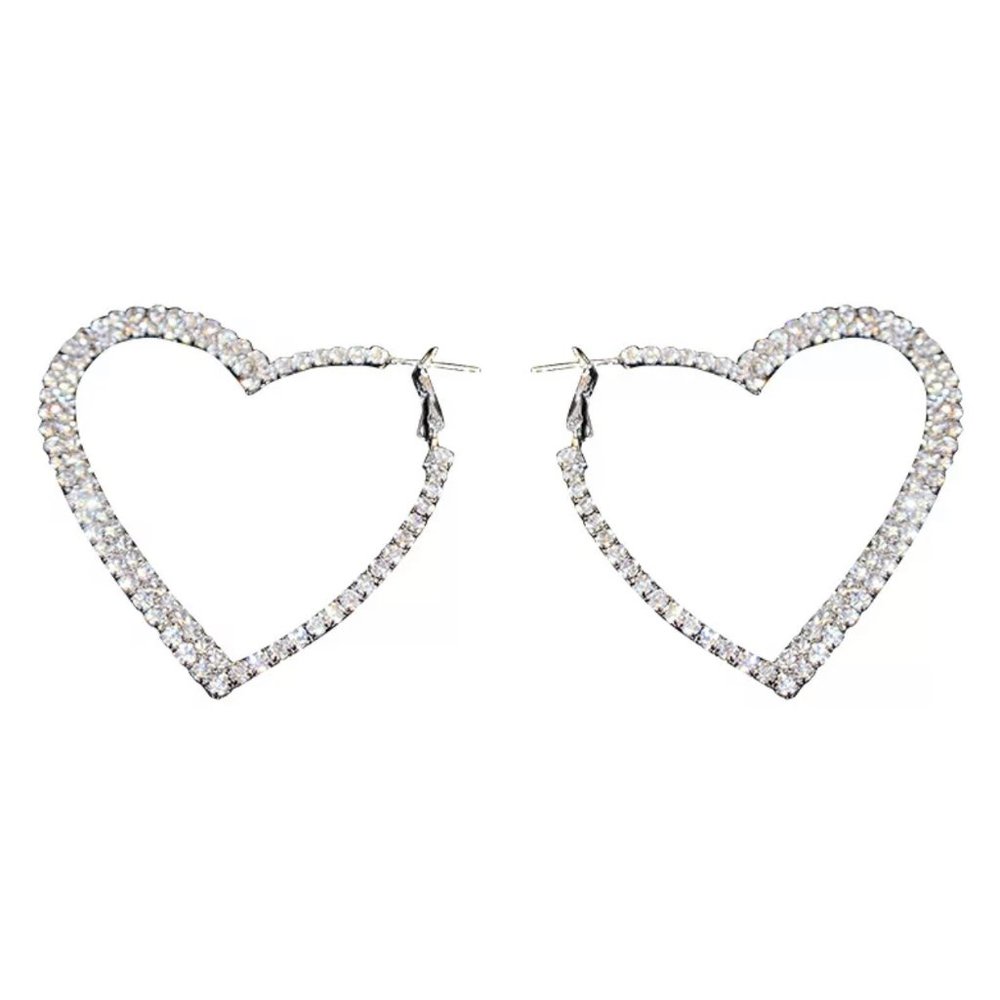 925 Sterling Silver Heart Earrings - Picture 3 of 4